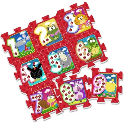 Afbeelding van Vloerpuzzel Animals Junior Rood 9 delig 88 Cm