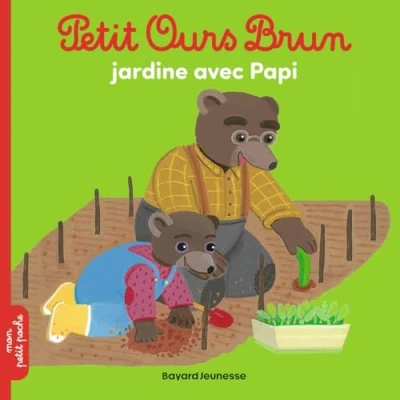Afbeelding van PETIT OURS BRUN JARDINE AVEC PAPI