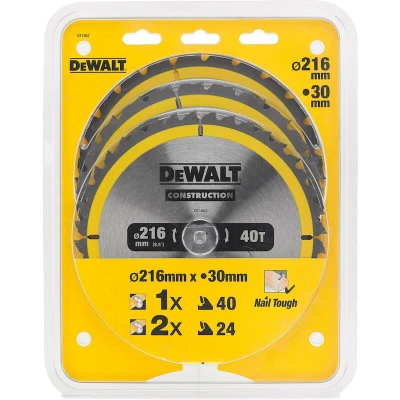 Image de DeWalt Set de Lames pour Scies Circulaires 216 mm 3 pièces 24T (2x), 40T