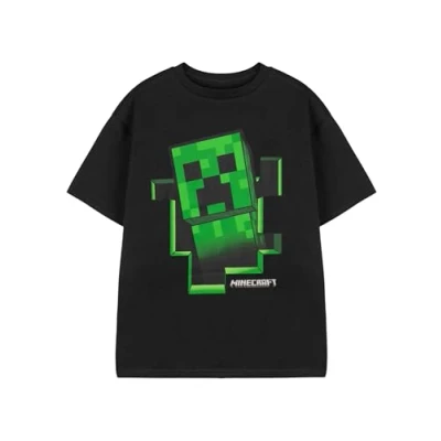 Afbeelding van Minecraft Creeper jongens T shirt binnen zwart Speed Gamer Top, zwart.