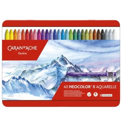 Afbeelding van Caran D&#039;Ache Neocolor II Pastel potloden in water oplosbare was doos met 40 stuks