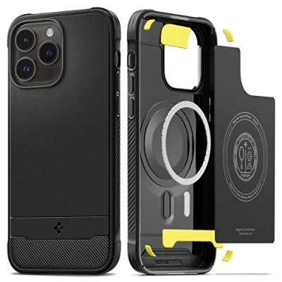 Afbeelding van Spigen Rugged Armor Backcover Mag voor de iPhone 14 Pro Max Zwart