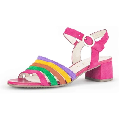 Afbeelding van Gabor Riemchen Sandalen, Dames, Maat: 38, Mehrfarbig Veloursleer