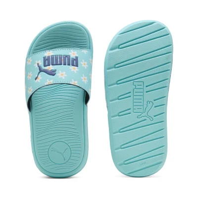 Image de PUMA Cool Cat 2.0 Daisies Slides Kids, Chaussures, Safe Lake/Bleu Crystal/Blanc, 33
