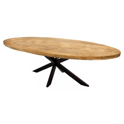 Afbeelding van Dax eettafel industrieel ovaal 180 cm naturel