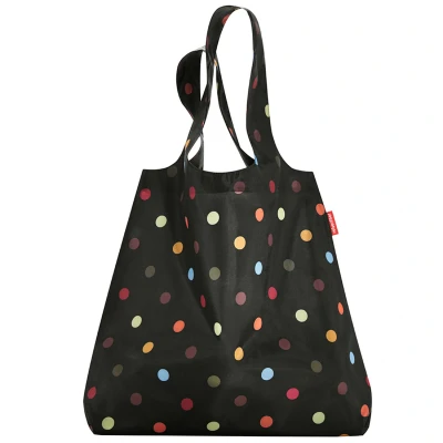 Afbeelding van Reisenthel Mini Maxi Shopper Opvouwbare Boodschappentas 15L Dots Zwart