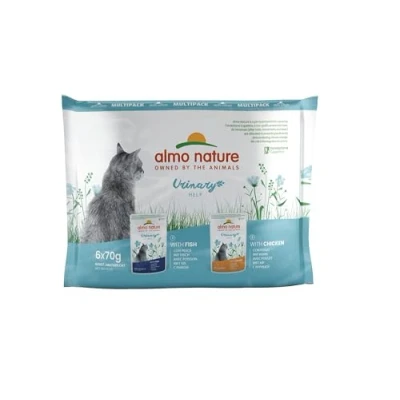 Afbeelding van 12x70g Urinary Help Vis &amp; Kip Almo Nature Holistic Kattenvoer