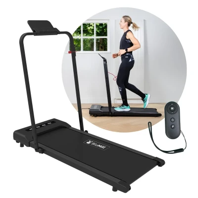 Afbeelding van BluMill Loopband Inklapbaar 1 10km/u Wandelband Led Display en Afstandsbediening Inc. Tablethouder Fitness App Ideaal voor onder sta bureau Treadmill
