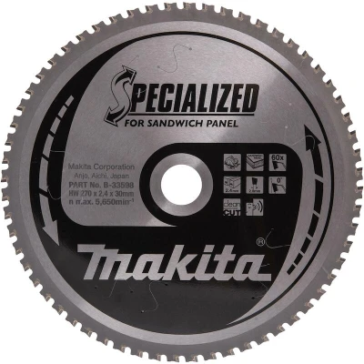 Afbeelding van Makita Cirkelzaagblad voor Sandwichpaneel Specialized Ø 270mm Asgat 30mm 60T B 33598