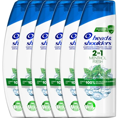 Afbeelding van 6x Head &amp; Shoulders Menthol Fresh 2in1 shampoo en conditioner 270 ml