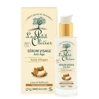 Afbeelding van LE PETIT OLIVIER Anti aging gezichtsserum arganolie glad en verstevigend alle huidtypes 97% natuurlijke oorsprong zonder siliconen gemaakt in Frankrijk 30 ml