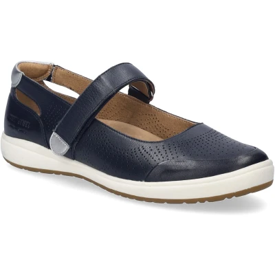 Afbeelding van Josef Seibel Caren Ballerina&#039;s met enkelbandjes, Dames, Maat: 36, Indigo kombi Leer