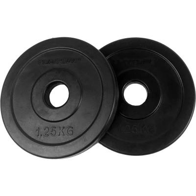 Afbeelding van Tunturi Halterschijven Halter gewichten 2x 1,25 kg 30mm Rubber Incl. gratis fitness app