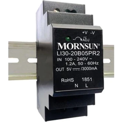 Afbeelding van Mornsun Industriële voeding op DIN rail enkele uitgang 30 W 12 V 2 A