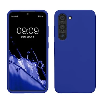 Afbeelding van kwmobile telefoonhoesje geschikt voor Samsung Galaxy S23 Hoesje met siliconen coating Smartphone case in Baltisch blauw