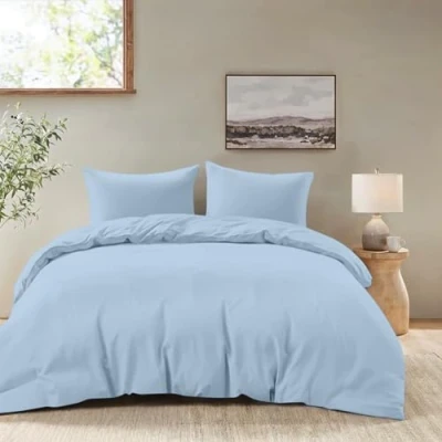 Afbeelding van Dreamzie Beddenset 240 x 220 cm met 2 kussenslopen 50 70 Blauw Dekbedovertrek Volwassen in 100% microvezel Gecertificeerd chemicaliënvrij (Öko TEX)