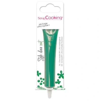 Image de SCRAP COOKING Stylo Choco Vert Crayon Alimentaire Pâtisserie 25 g Décoratif Comestible Écrire &amp; Dessiner sur Desserts, Gâteaux Biscuits Noël Anniversaire Football 6802