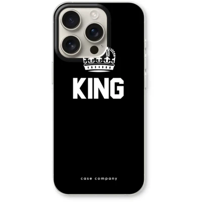 Afbeelding van Case Company® hoesje geschikt voor iPhone 16 Pro King zwart Soft Cover Telefoonhoesje Bescherming aan alle Kanten en Schermrand