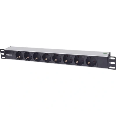 Afbeelding van Intellinet 714037 19 inch Stekkerdoos voor patchkast 1.5 HE Geaarde contactdoos Zwart