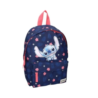 Afbeelding van mybagstory Rugzak voor meisjes, blauw, Stitch Disney kinderen school kleuterschool schooltas meisjes maat 31 cm verstelbare bandjes cadeau idee, kind,