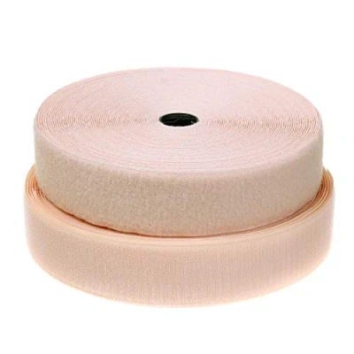 Afbeelding van TUKA 25 m x 50 mm klittenband naad (25 haak en gesp m) extra sterke klittenbandsluiting, breed, mm, niet klevende band om te naaien, beige, TKB5030 beige