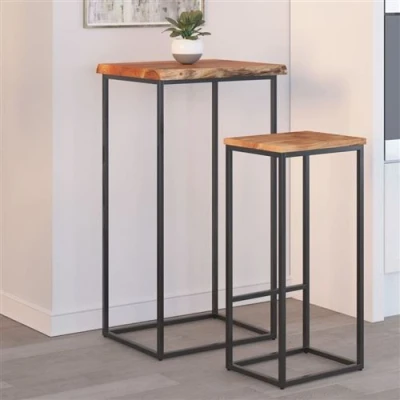 Afbeelding van Bijzettafel natuurlijke rand 50x40x2,5 cm massief acaciahout