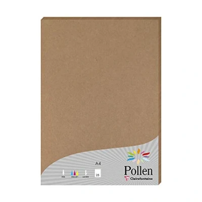 Afbeelding van Clairefontaine Pollen, Laser /inkjetprinten, A4 (210x297 mm), 25 vel, 210 g/m², Bruin, Forest Stewardship Council (FSC) Mix