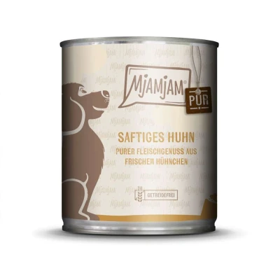Afbeelding van 6x 800g MjAMjAM puur vlees geniet van sappige pure kip nat hondenvoer