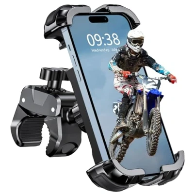 Afbeelding van Babacom telefoonhouder voor fiets, 1 stuks, veilige vergrendeling, motorfiets, 360 graden draaibaar, elektrische scooter/scooter/mountainbike, compatibel met