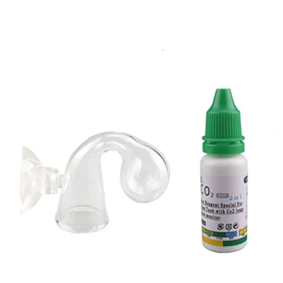 Afbeelding van Calayu CO2 Drop Checker monitor test met zuignap, testvloeistof 15 ml, aquariumapparatuur
