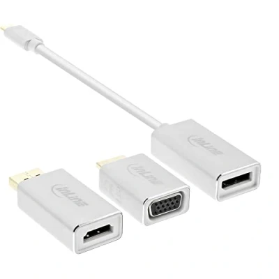 Afbeelding van InLine Display Converter Set 6 in 1 (DP, 20 cm), Data + Video Adapter, Wit