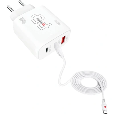 Afbeelding van Skross Power Charger 65W PD GaN Combo+ EU USB oplader Binnen Uitgangsstroom (max.) 3.25 A Aantal uitgangen: 3 x 2.0 bus A, C