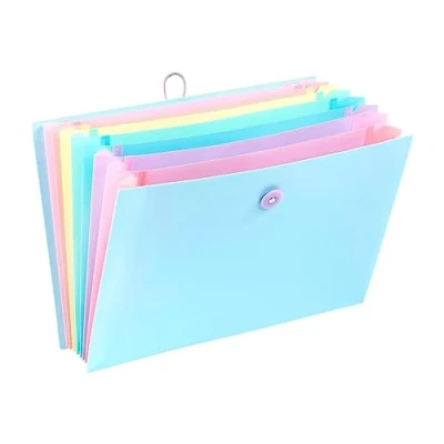 Afbeelding van Viquel Uittrekbare map met 8 vakken voor A4 RAINBOW PASTEL documenten Blauw