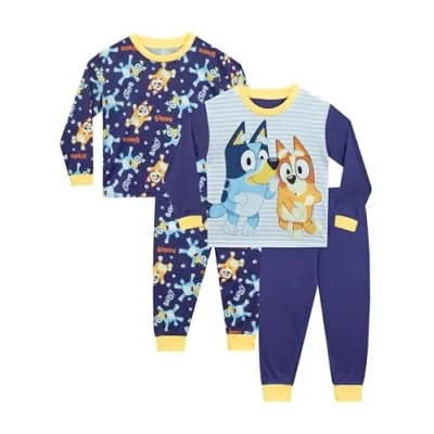 Afbeelding van Bluey Pyjama voor jongens, set van 2 pyjama&#039;s kinderen, twee 18 maanden tot 8 jaar, officieel product, Blauw