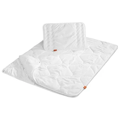 Afbeelding van sleepling 194476 Kinderbedset, lichte zomerdeken, 100 x 135 cm, plat kussen 40 60 100% microvezel, Made in EU, Ökotex 100, warmtegarantie, wit