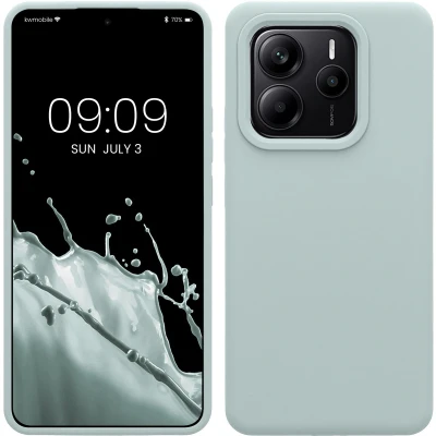 Afbeelding van kwmobile telefoonhoesje geschikt voor Xiaomi Redmi Note 14 5G Hoesje met siliconen coating Smartphone case in cool mint