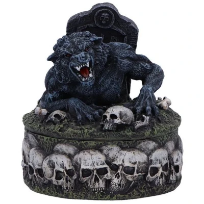 Afbeelding van Nemesis Now Treasures of the Lycan doos van hars, zwart, 12 cm, weerwolfdoos met afneembaar deksel, gesmolten in hoogwaardig handbeschilderd