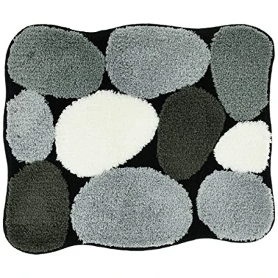 Image de Kleine Wolke 8972926331 Stone Tapis de bain Noir 65 x 55 cm
