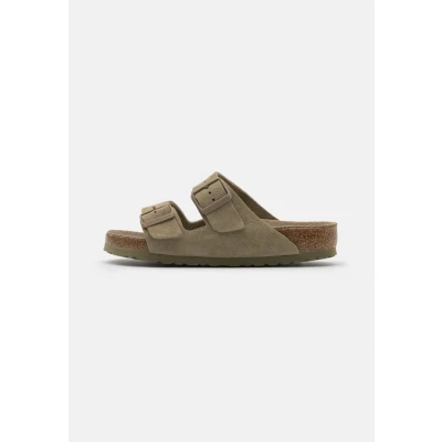 Afbeelding van Birkenstock Arizona SOFT Footbed Unisex Pantoffels, Maat: 41, Faded khaki Veloursleer