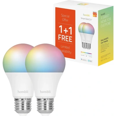 Afbeelding van Hombli Smart Ledlamp Peer E27 800 lm RGB + CCT 1+1 Gratis