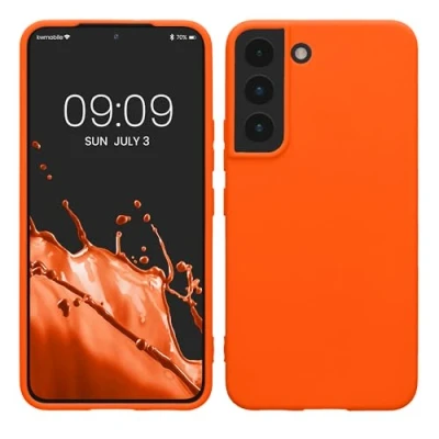 Afbeelding van kwmobile telefoonhoesje geschikt voor Samsung Galaxy S22 Hoesje smartphone Back cover in neon oranje