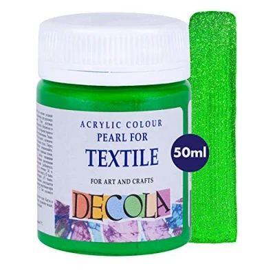 Afbeelding van Decola Textielverf blauw glitter 50ML met hoog pigmentgehalte Gemaakt door Nevskaya Palitra