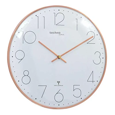 Afbeelding van Techno Line WT 8235 gold optik Wandklok Zendergestuurd 350 mm x 25 Rose