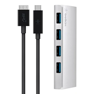 Afbeelding van Belkin USB 3.0 HUB met C naar A Kabel Zilver