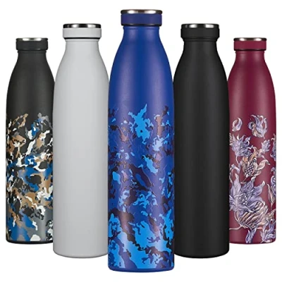 Afbeelding van B2DO Drinkfles, roestvrij staal, 750 ml, Marineblauw, herbruikbare vacuüm metalen thermoskan, lekvrije geïsoleerde thermosfles, BPA vrije thermosfles voor sport,