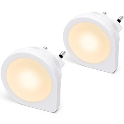 Afbeelding van Aigostar nachtlampje voor kinderen met lichtsensor, 2 stuks, led nachtlampje, babykamer, slaapkamer, keuken, hal, trap, woonkamer, 0,2 W, kastlamp, 3000 K, warm wit