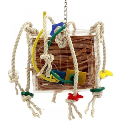Afbeelding van Zoo Max Papegaaienspeelgoed Crazy Leatherbox X Small Vogelspeelgoed