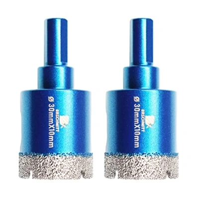 Afbeelding van BRSCHNITT 2 stuks 30 mm droge diamantboor met driehoekige schacht voor porselein, tegels, keramiek, steen, graniet, marmer