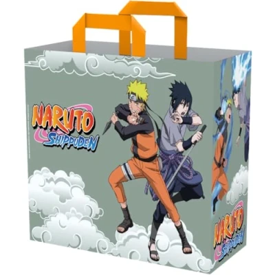 Afbeelding van Konix Naruto Shippuden Sac cabas 40 x 45 20 cm Matière recyclée Blanc Motif et Sasuke Gris