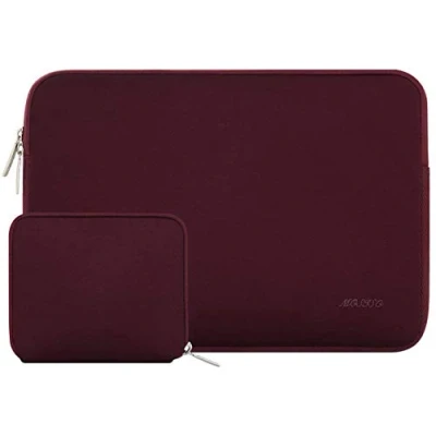 Image de MOSISO Housse Compatible 13 13,3 Pouces Laptop, Laptop Sleeve Néoprène Hydrofuge Sac avec Petite Pochette, Vin Rouge